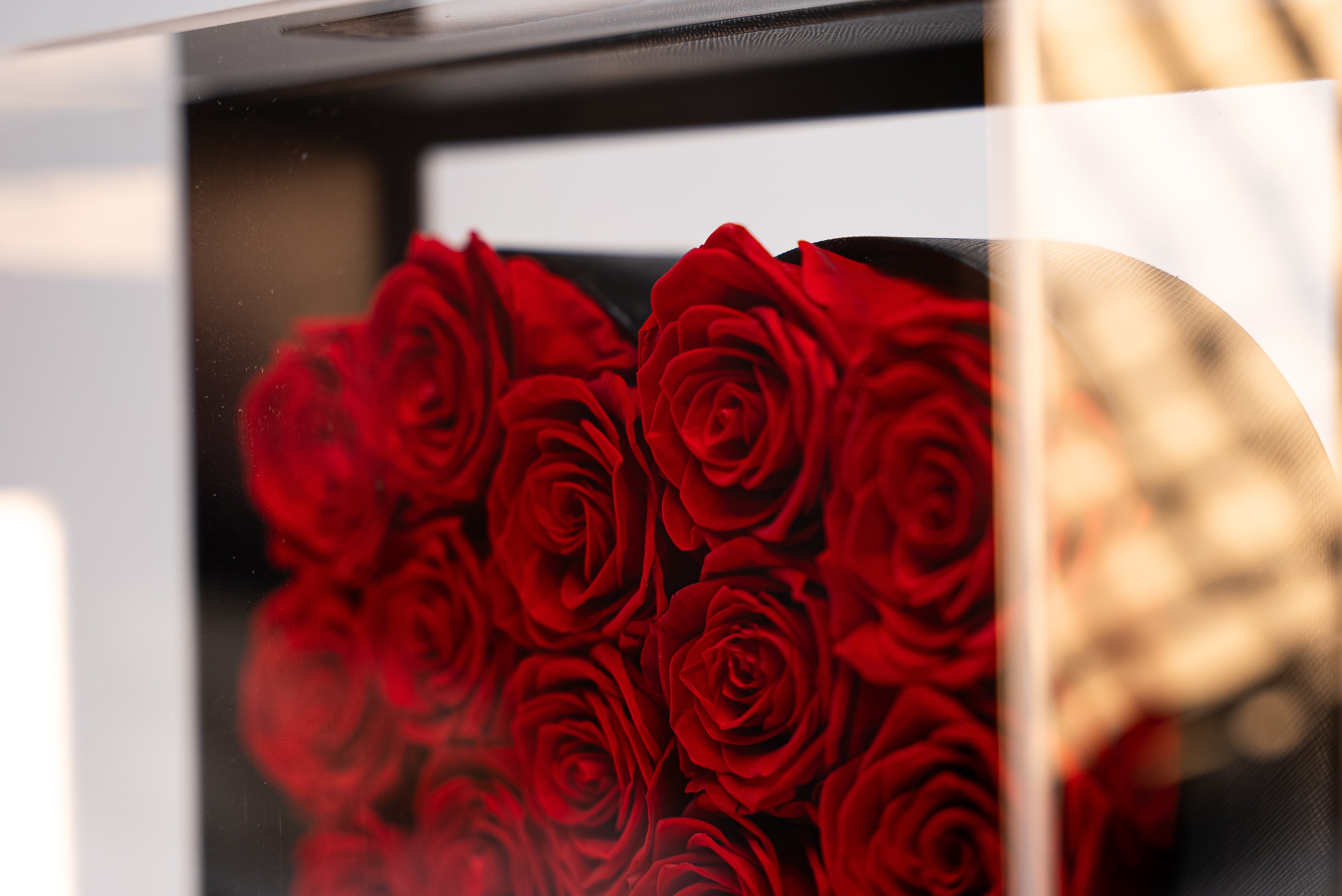 Caixa Acrílica Coração com Rosas Vermelhas Preservadas | 18 Rosas Eternas