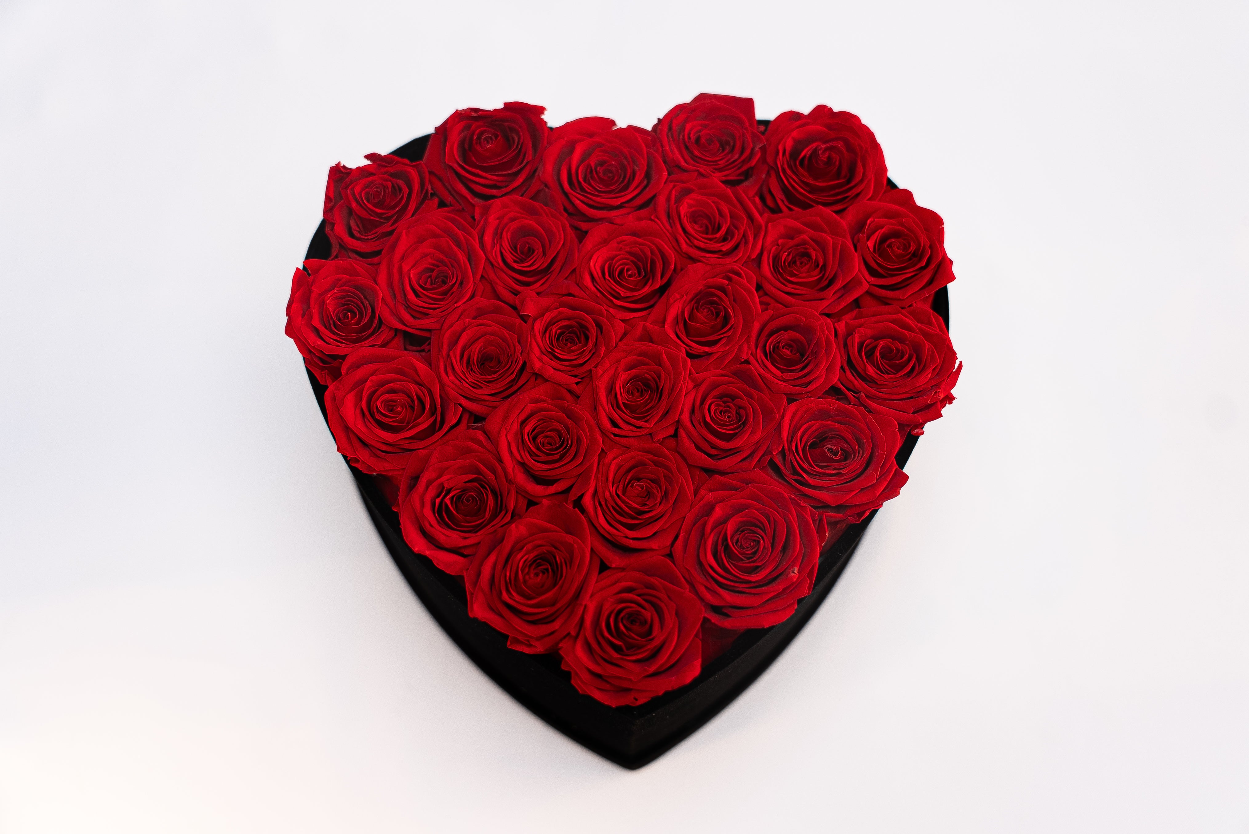 Caixa Coração de Rosas Preservadas — Grande | 27 Rosas Eternas